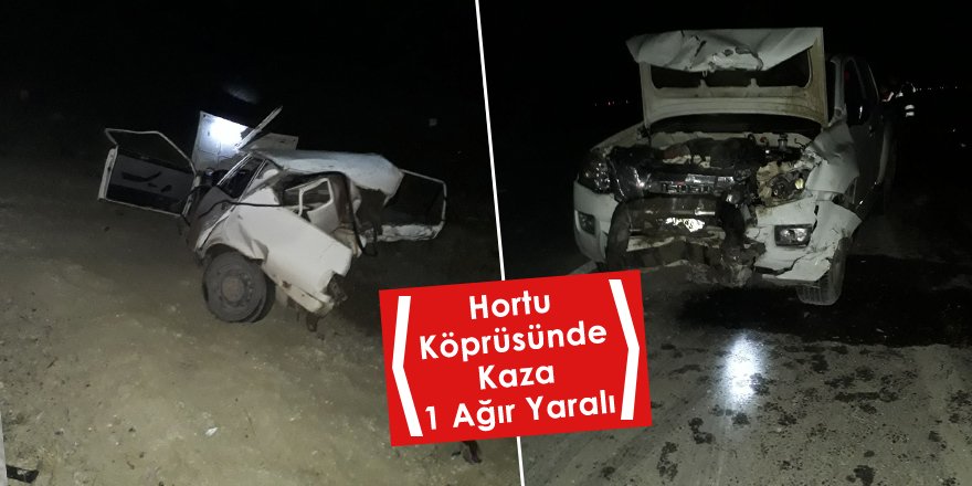 HORTU KÖPRÜSÜNDE TRAFİK KAZASI: 1 AĞIR YARALI