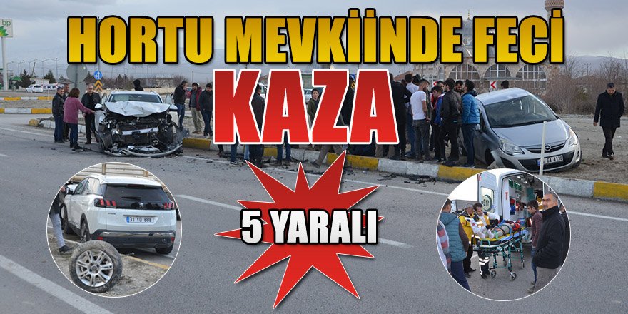 HORTU'DA TRAFİK KAZASI ; 5 YARALI.