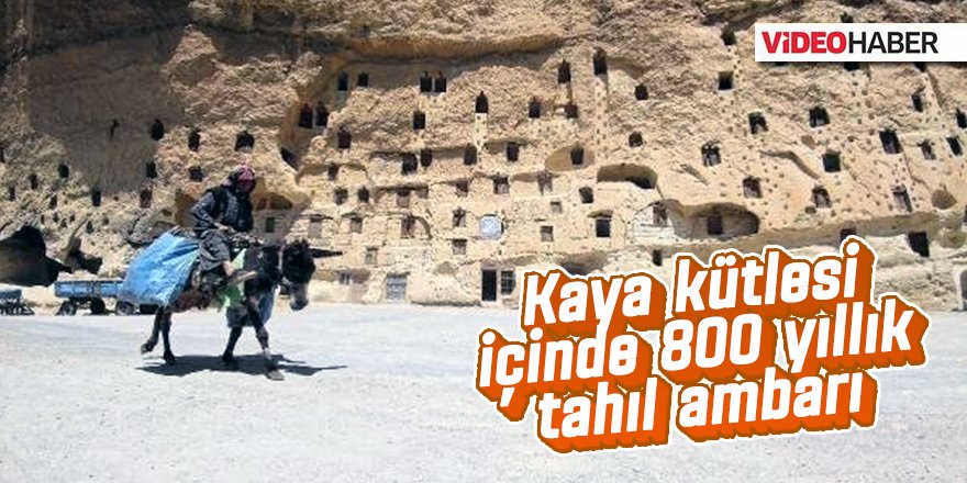 Taşkale köyünde kaya kütlesi içinde 800 yıllık tahıl ambarı