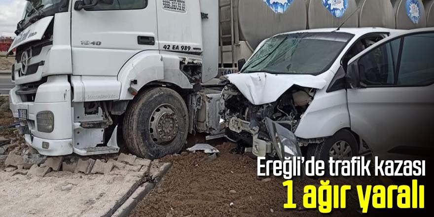 Türkmen kavşağında trafik kazası 1 ağır yaralı
