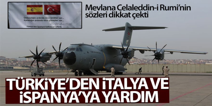 İspanya ve İtalya'ya tıbbi yardım taşıyan uçak Ankara'dan havalandı