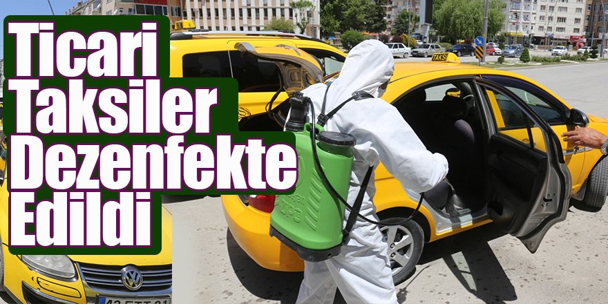 Ereğli Belediyesi ticari taksileri dezenfekte etmeye devam ediyor