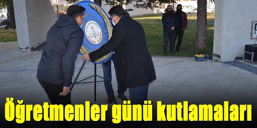 Ereğli’de Öğretmenler Atatürk anıtına çelenk sundu