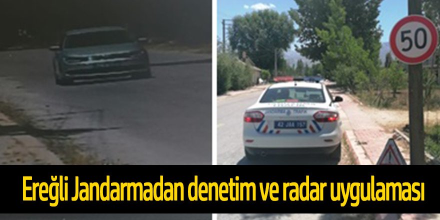 Ereğli Jandarma trafikten radarla hız denetimi