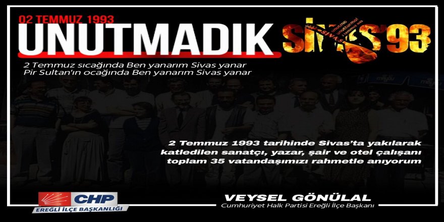 Bugün, Sivas'taki Madımak Oteli'ne 1993 yılında düzenlenen saldırının 28. yıldönümü…