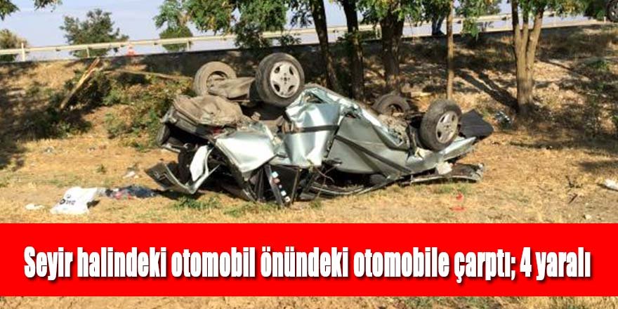 Önündeki otomobile çarpıp taklalar attı: 4 yaralı