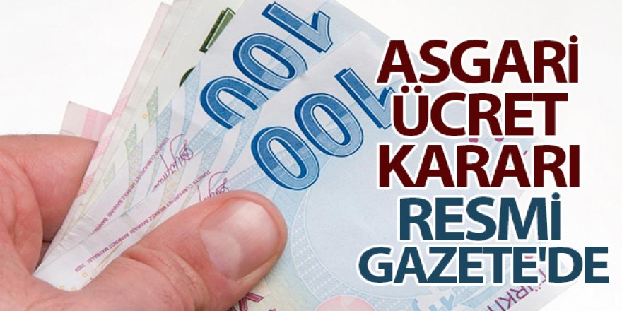 Asgari ücret kararı Resmi Gazete'de! Günlük asgari ücret 166.80 lira oldu