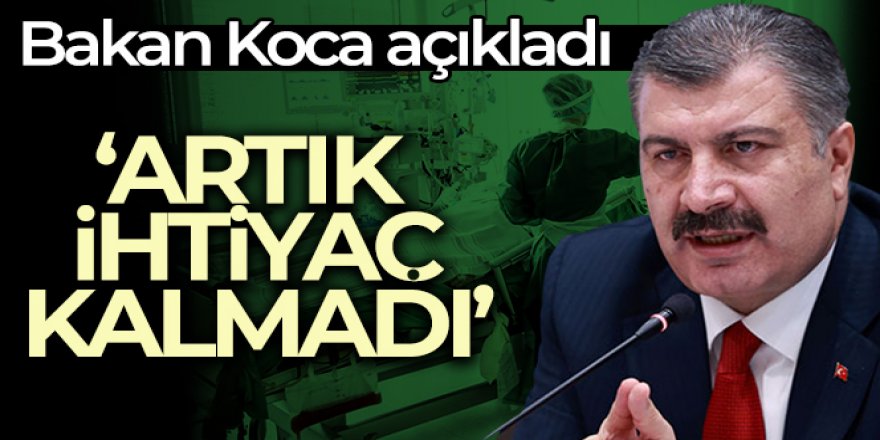Bakan Koca: Türkiye'nin ilk Covid-19 servisi yoğun bakım kapılarını kapattı