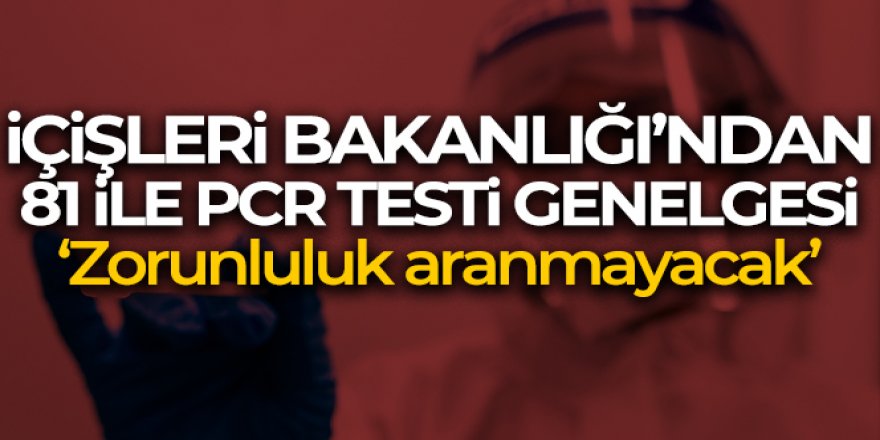 İçişleri Bakanlığı'ndan PCR testi zorunluluğu açıklaması