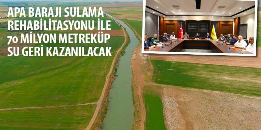 Apa Barajı Sulama Rehabilitasyonu ile 70 Milyon Metreküp Su Geri Kazanılacak