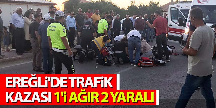 Ereğli'de İvriz yolunda trafik Kazası 1'i ağır 2 yaralı