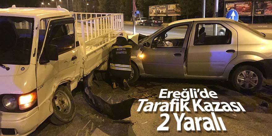 Ereğli'de Kültür Merkezi önünde trafik kazası 2 yaralı