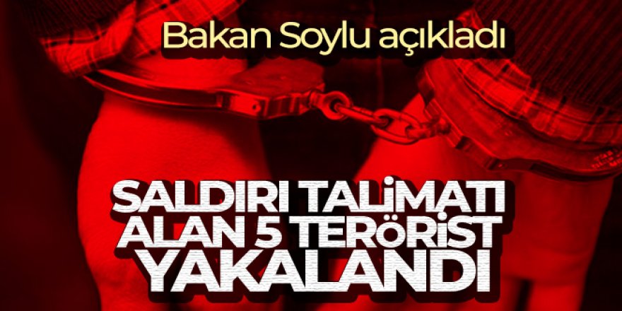 Bakan Soylu: 'Saldırı talimatı alan 5 terörist yakalandı'