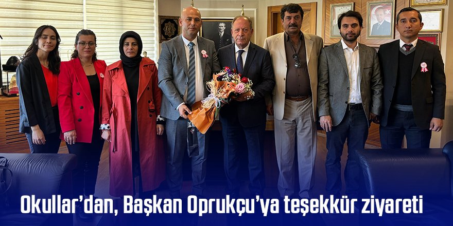 Türkmen İlköğretim Okulu’ndan Yapılan Hizmetler İçin Başkan Oprukçu’ya Teşekkür Ziyareti