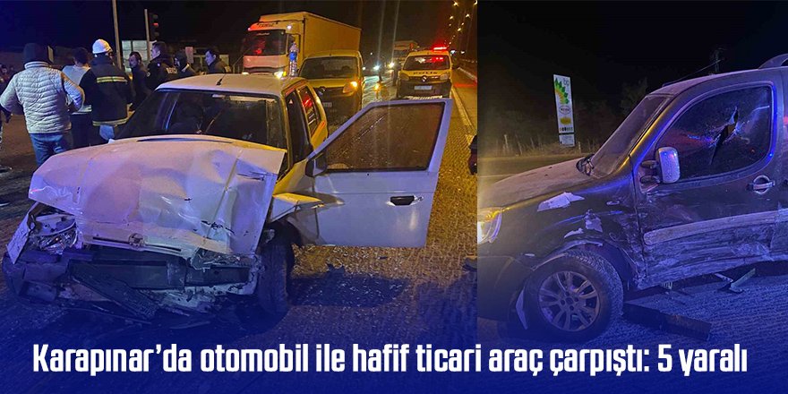 Karapınar’da otomobil ile hafif ticari araç çarpıştı: 5 yaralı