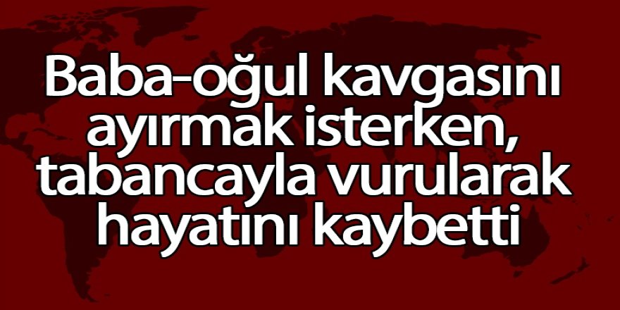 Baba-oğul kavgasını ayırmak isterken, tabancayla vurularak hayatını kaybetti