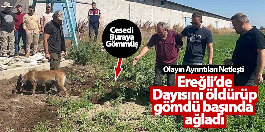 Ereğli’de Dayısını öldürüp gömdü başında ağladı