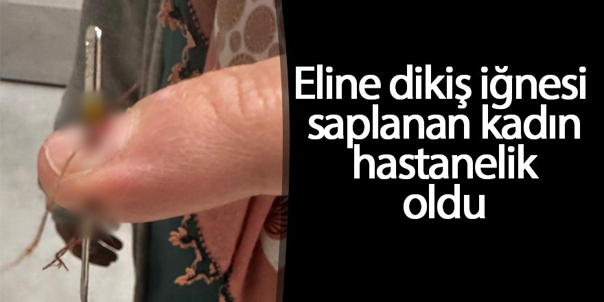 Eline dikiş iğnesi saplanan kadın hastanelik oldu