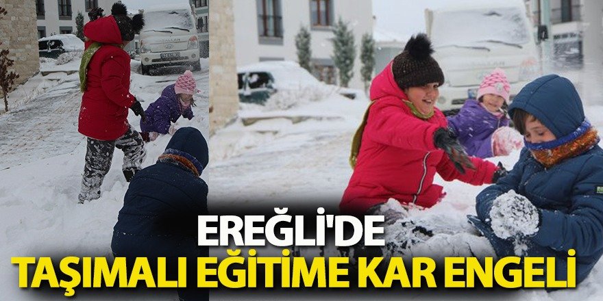 Ereğli'de taşımalı eğitime kar engeli; okullar 1 gün tatil edildi