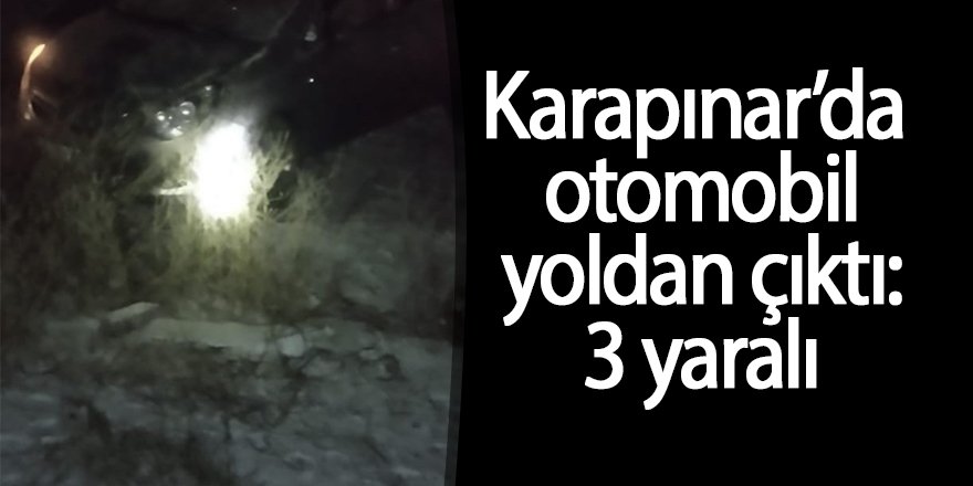 Karapınar'da otomobil yoldan çıktı: 3 yaralı