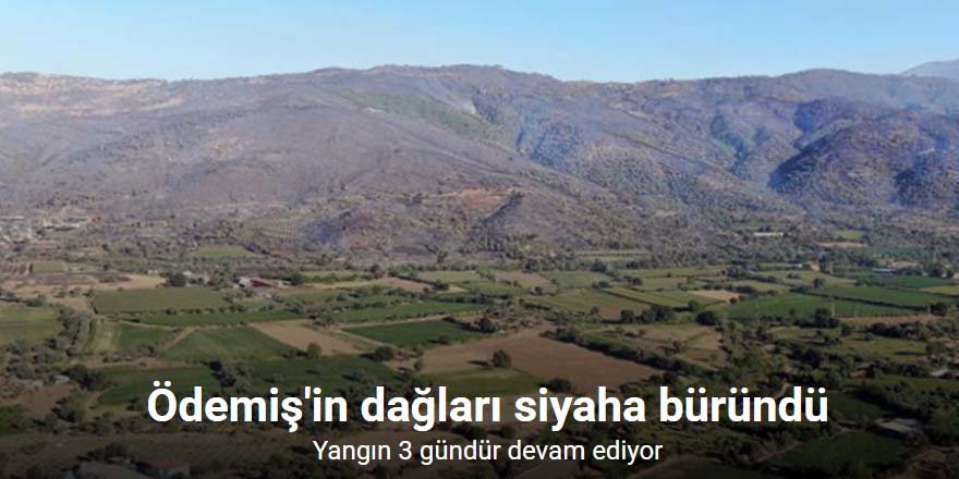 Ödemiş’in dağları siyaha büründü