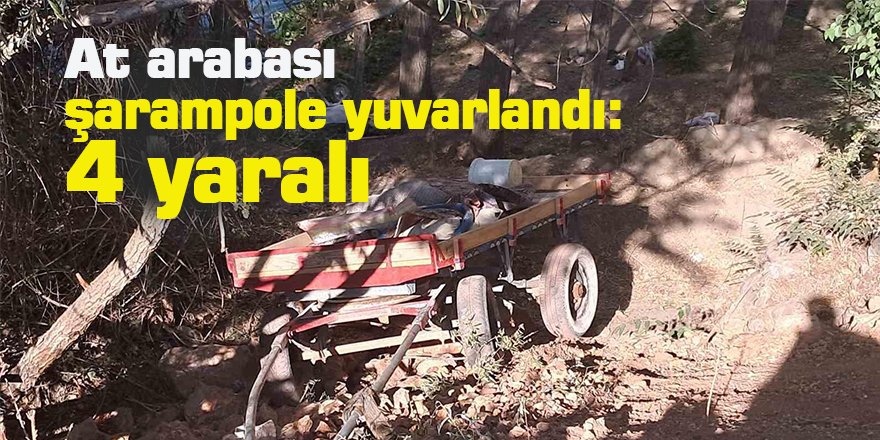 At arabası şarampole yuvarlandı: 4 yaralı