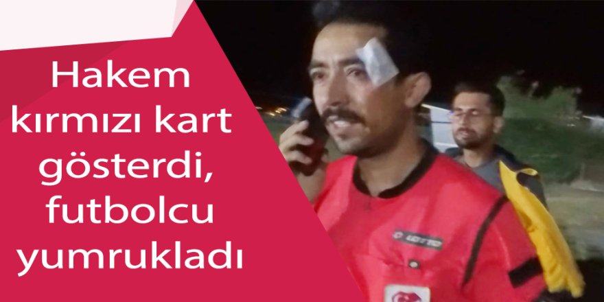 Hakem kırmızı kart gösterdi, futbolcu yumrukladı