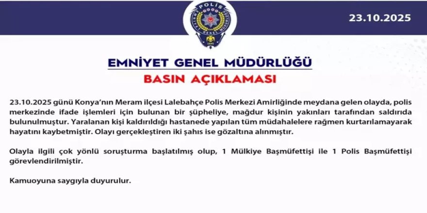 EMNİYET GENEL MÜDÜRLÜĞÜ, SORUŞTURMA BAŞLATTI