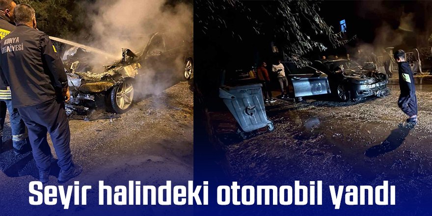 Seyir halindeki otomobil yandı