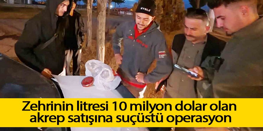 Zehrinin litresi 10 milyon dolar olan akrep satışına suçüstü operasyon