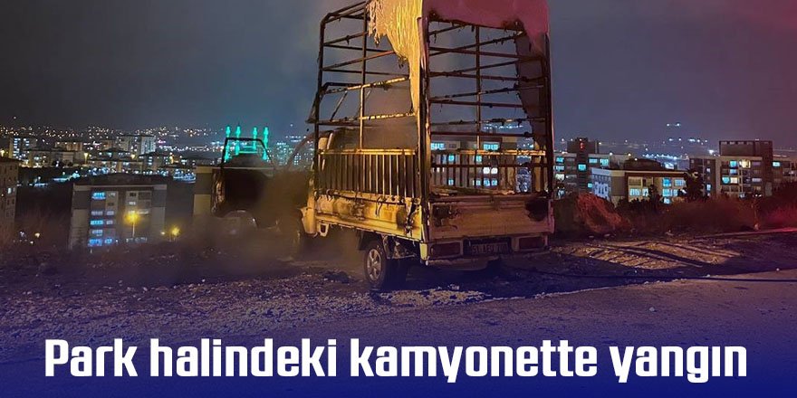 Park halindeki kamyonette yangın