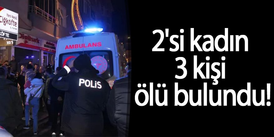 2'si kadın 3 kişi ölü bulundu