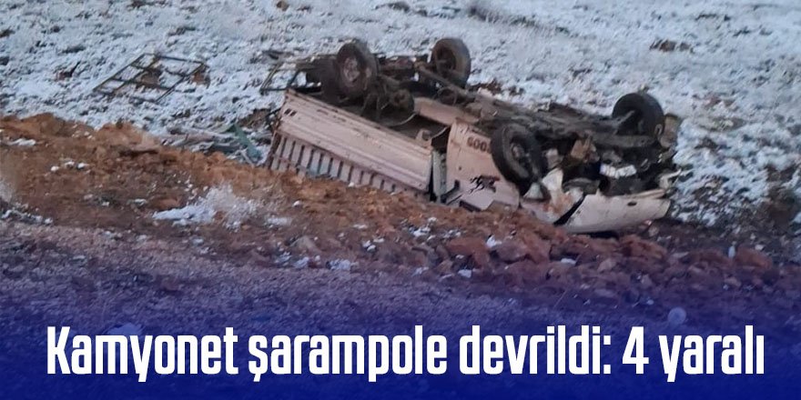 Kamyonet şarampole devrildi: 4 yaralı
