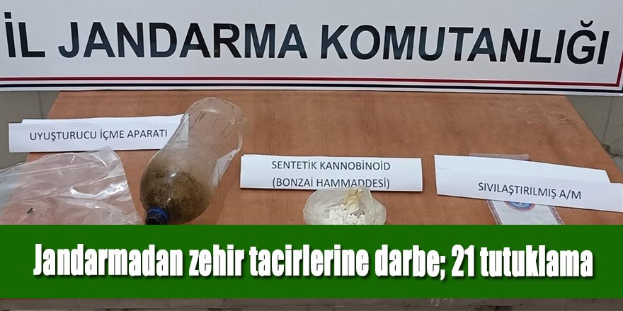 Jandarmadan uyuşturucu operasyonu: 21 tutuklama