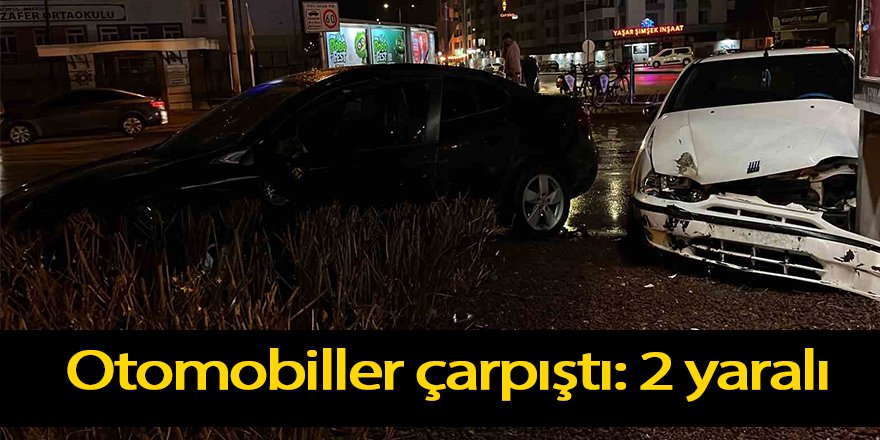 Otomobiller çarpıştı: 2 yaralı