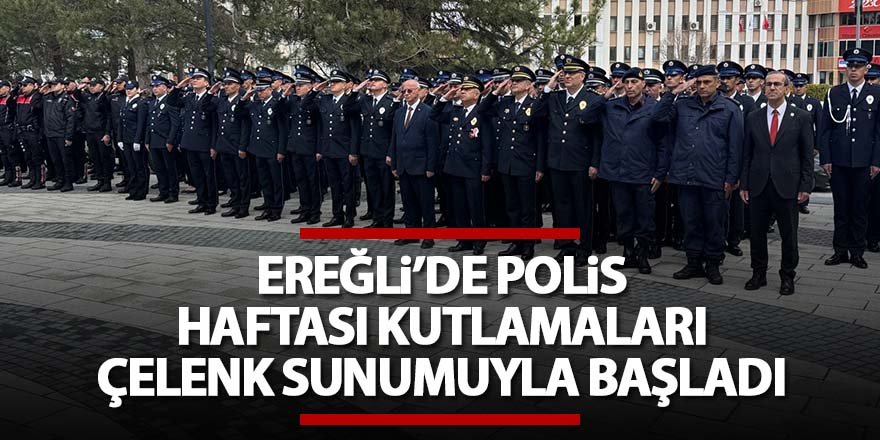 Ereğli’de Polis Haftası Kutlamaları Çelenk Sunumuyla Başladı
