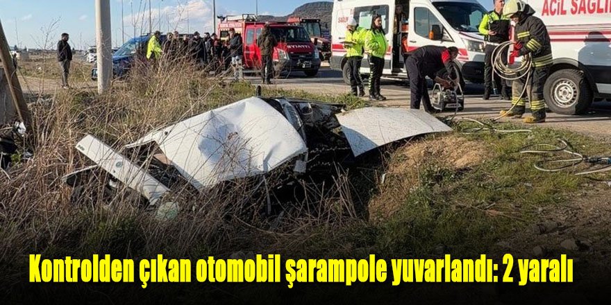 Kontrolden çıkan otomobil şarampole yuvarlandı: 2 yaralı