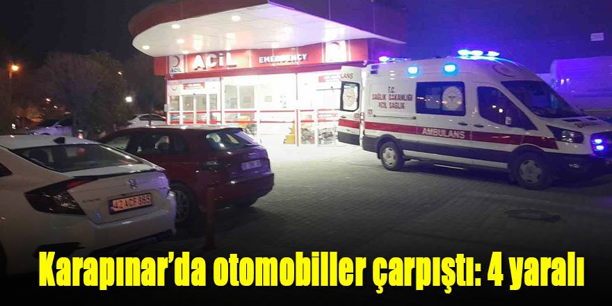Karapınar’da otomobiller çarpıştı: 4 yaralı