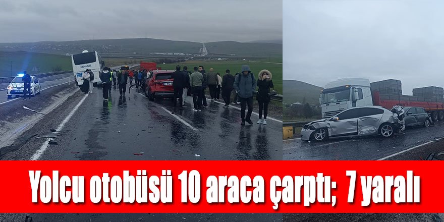 Yolcu otobüsünün karıştığı zincirleme kaza; 7 yaralı