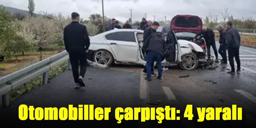 Otomobiller çarpıştı: 4 yaralı