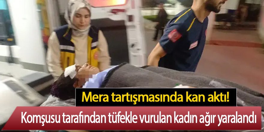 Mera tartışmasında komşusu tarafından tüfekle vurulan kadın ağır yaralandı