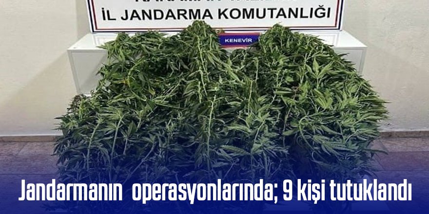 Jandarmanın yakaladığı 44 şahıstan 9’u tutuklandı