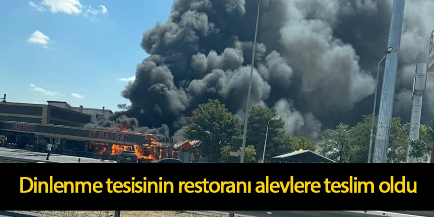 Dinlenme tesisinin restoranı alevlere teslim oldu