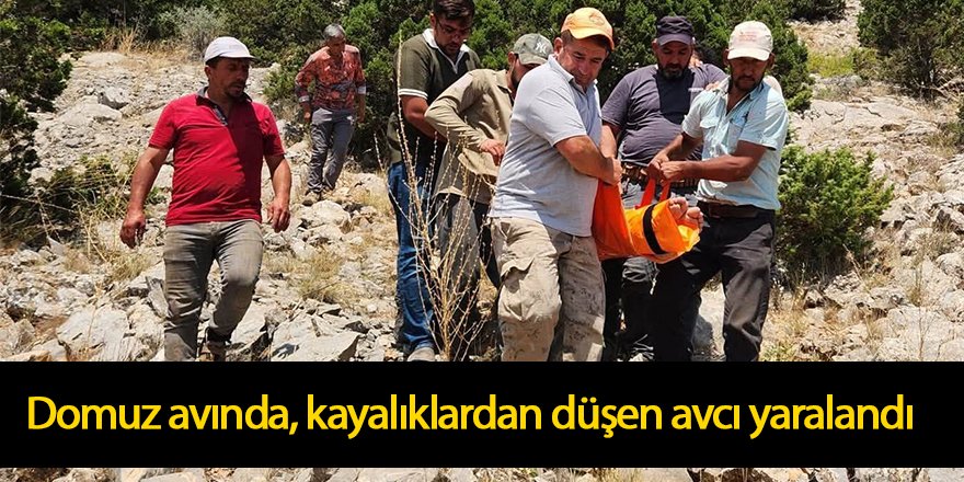 Domuz avında, kayalıklardan düşen avcı yaralandı
