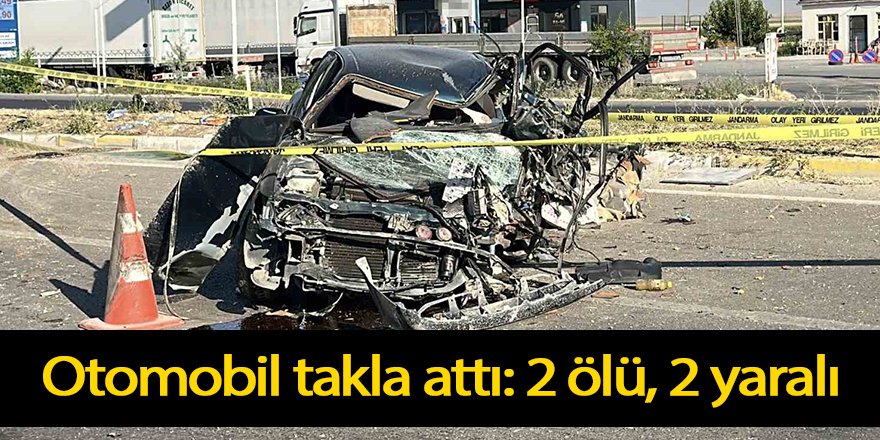 Kontrolden çıkan otomobil direğe çarptı takla attı: 2 ölü, 2 ağır yaralı