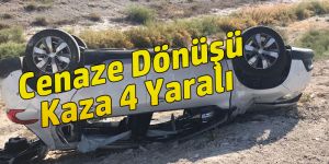 Kontrolden çıkan otomobil şarampole takla attı ; 4 kişi yaralandı.