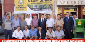 Büyükşehir'den Üzüm Üreticisine Üzüm Sıkma Makinesi