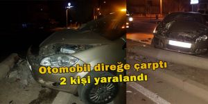 Suriyeli sürücünün Kullandığı otomobil direk devirdi ; 2 Yaralı