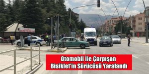 Otomobil ile Çarpışan Bisiklet ’in Sürücüsü Yaralandı