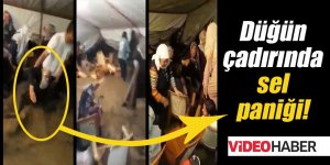 Düğün çadırında sel paniği!